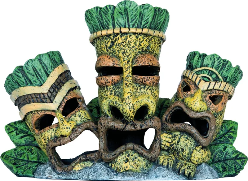 Deco Tiki Triple - Aquarium - Ornament - 23x10x16 cm by SuperFish in Brown – product photo