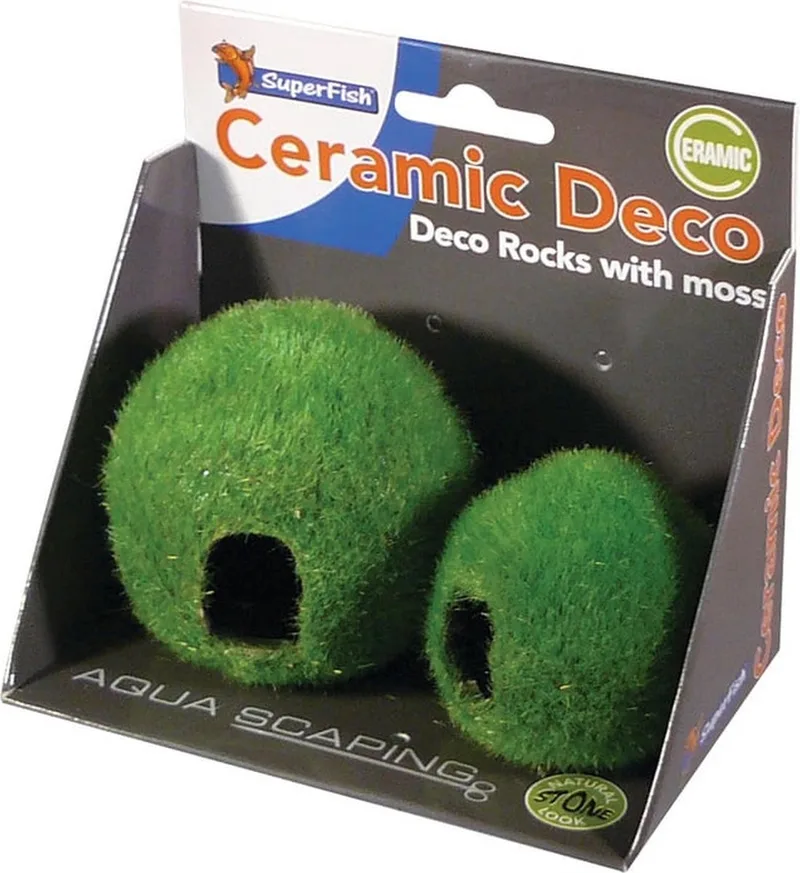 Decor Home Bol Met Mos - Aquarium - Ornament - Bruin Groen 2 stuks by SuperFish in Blue – product photo