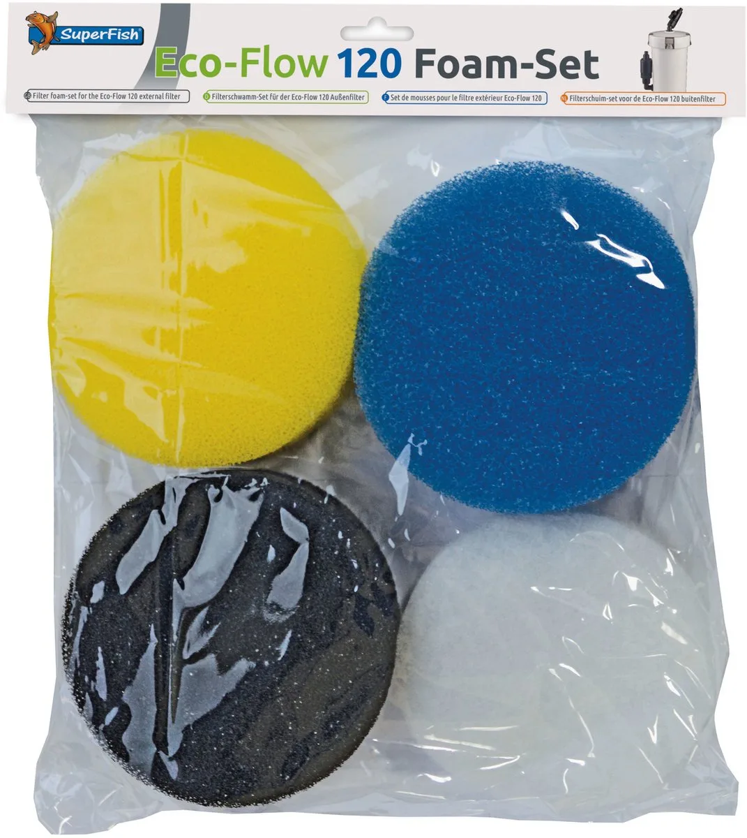 Eco-Flow 120 Filterschuim - Filtermateriaal - 1 set van SuperFish – productfoto