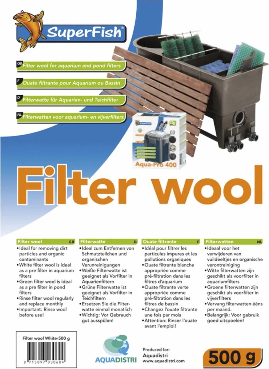 Filterwatten Wit - 500gr de SuperFish – photo produit