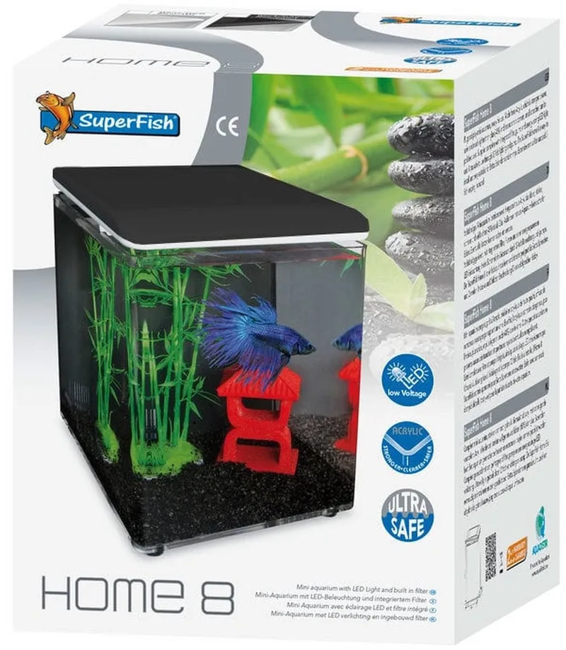 Home Aquarium - 20.5x20.5x25.7 cm - 8L von SuperFish in Schwarz – Produktfoto