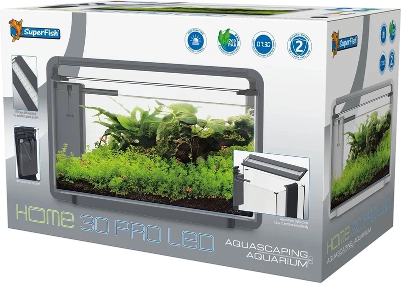 Home ProLED 30 Aquarium | 25L | 46,5 x 25 x 28,5 CM by SuperFish in Black – product photo