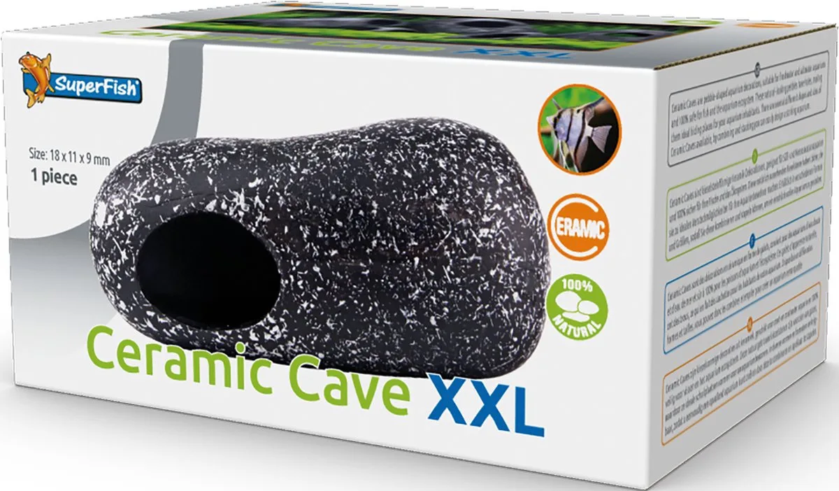 Keramische aquariumgrot | schuil- en rustplek | meerdere maten beschikbaar XXL - 18x11x9cm van SuperFish in Color – productfoto
