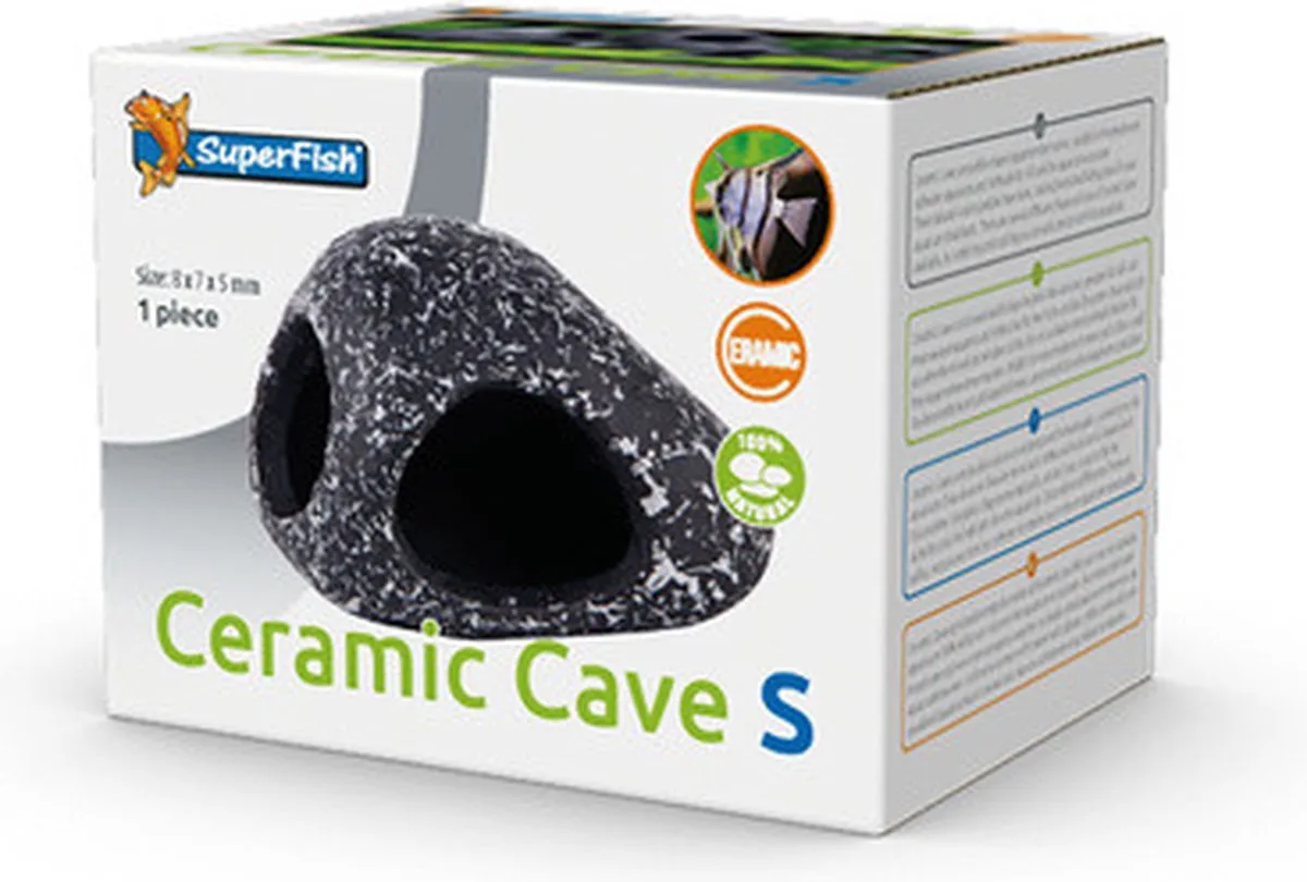 Keramische aquariumgrot | schuil- en rustplek | meerdere maten beschikbaar XL - 16x12x9cm van SuperFish in Color – productfoto