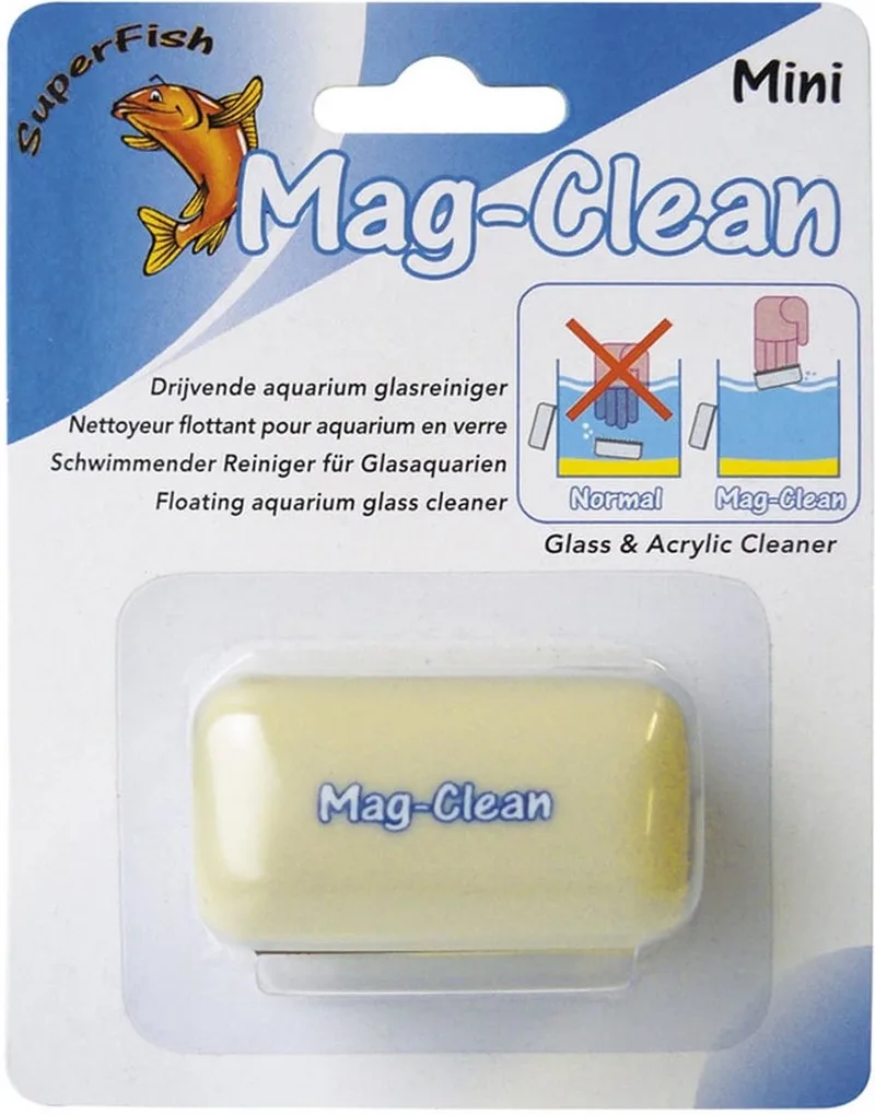 Mag Clean - Aquarium - Glasreiniger - Drijvend - Mini de SuperFish en Gris – photo produit