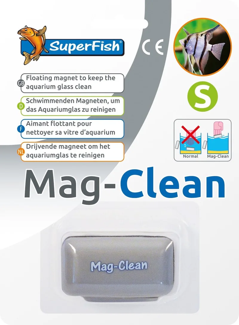 Mag Clean - Aquarium - Glasreiniger - Drijvend - Small de SuperFish en Gris – photo produit