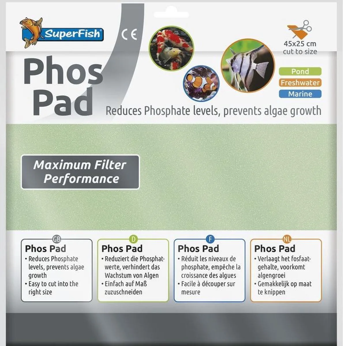 phosfaat pads ( phos pad) 45x25x0.6 cm von SuperFish – Produktfoto