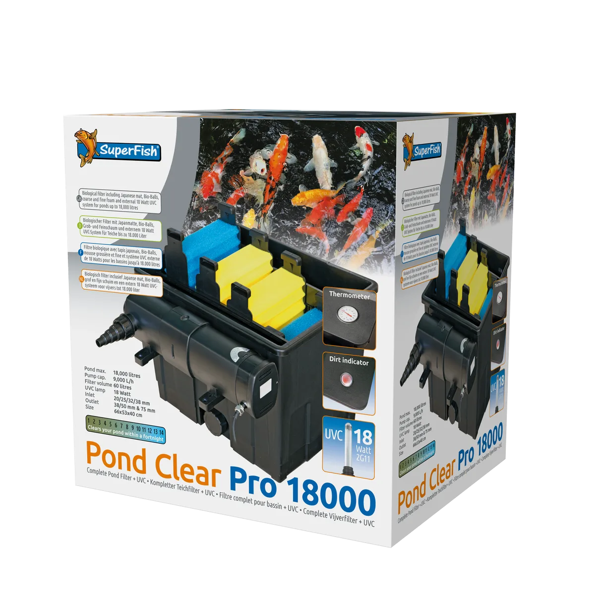 Pondclear Pro 18.000 UVC-18 W Teichfilter de SuperFish – photo produit