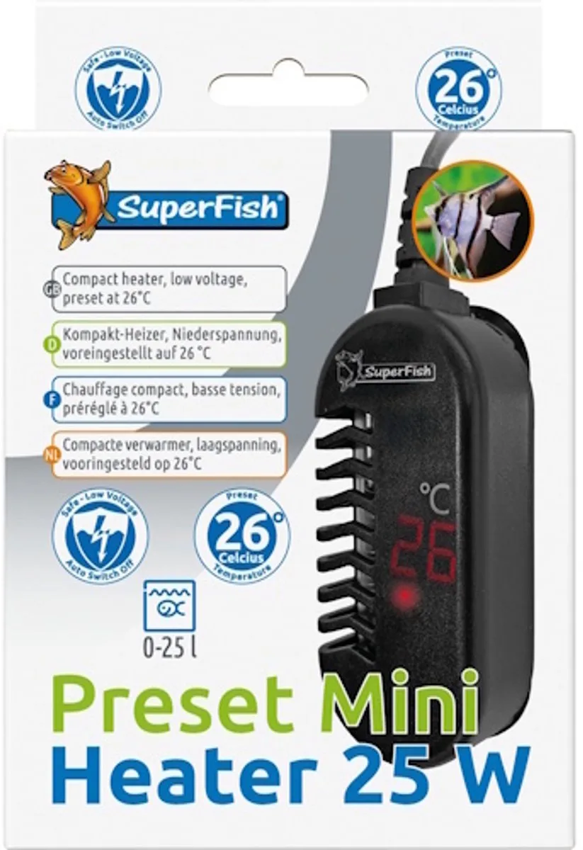 Preset Mini Heater 25W by SuperFish in Color – product photo