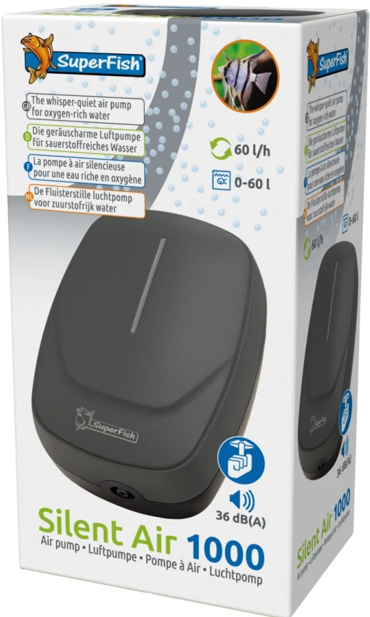 Silent Air 1000 - Stille Luchtpomp Aquarium van SuperFish in Color – productfoto
