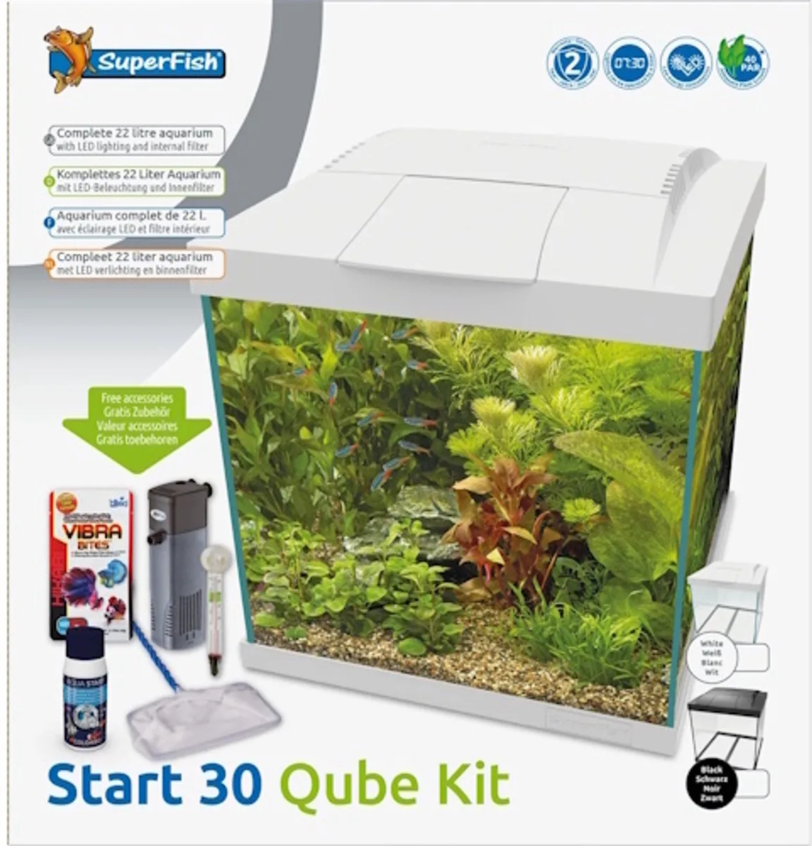 Start 30 Qube Kit | 30 x 30 x 33,5 cm van SuperFish in Wit – productfoto