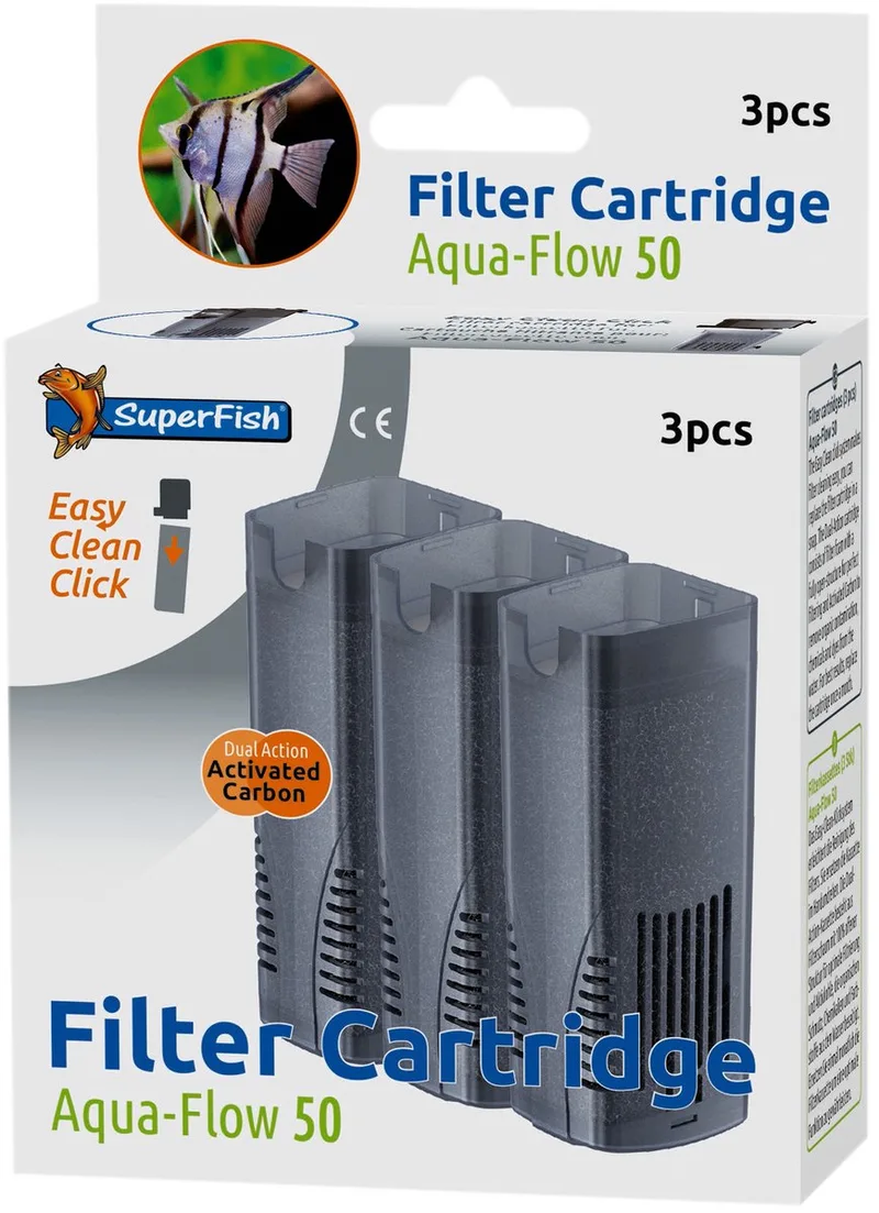 Superfish 50 AquaFLow Easy Click Cartridge - Aquariumfilter - Navulling - 3 Stuks de SuperFish – photo produit