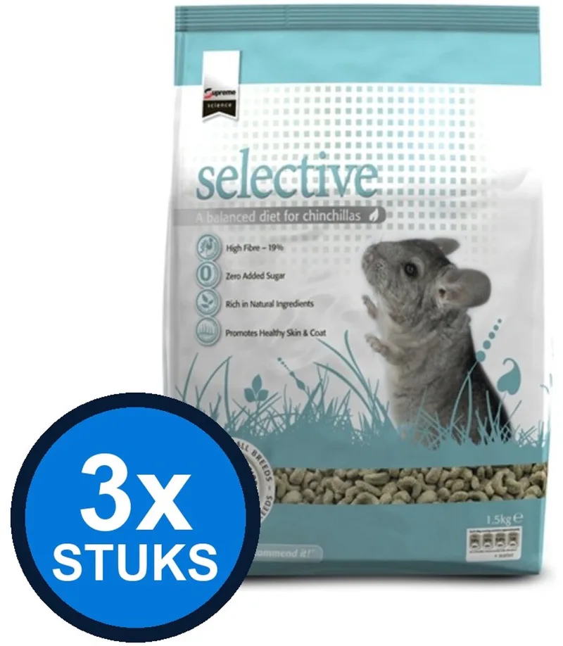3x Supreme Selective Chinchilla - Chinchillavoer - 1,5kg von Supreme Petfoods – Produktfoto