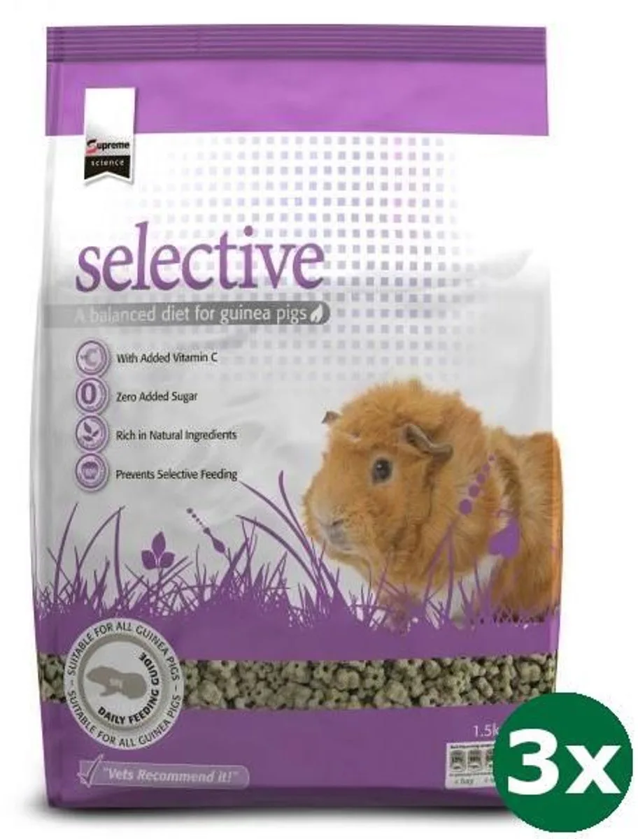 3x1,5 kg Supreme science selective guinea pig de Supreme Petfoods – photo produit