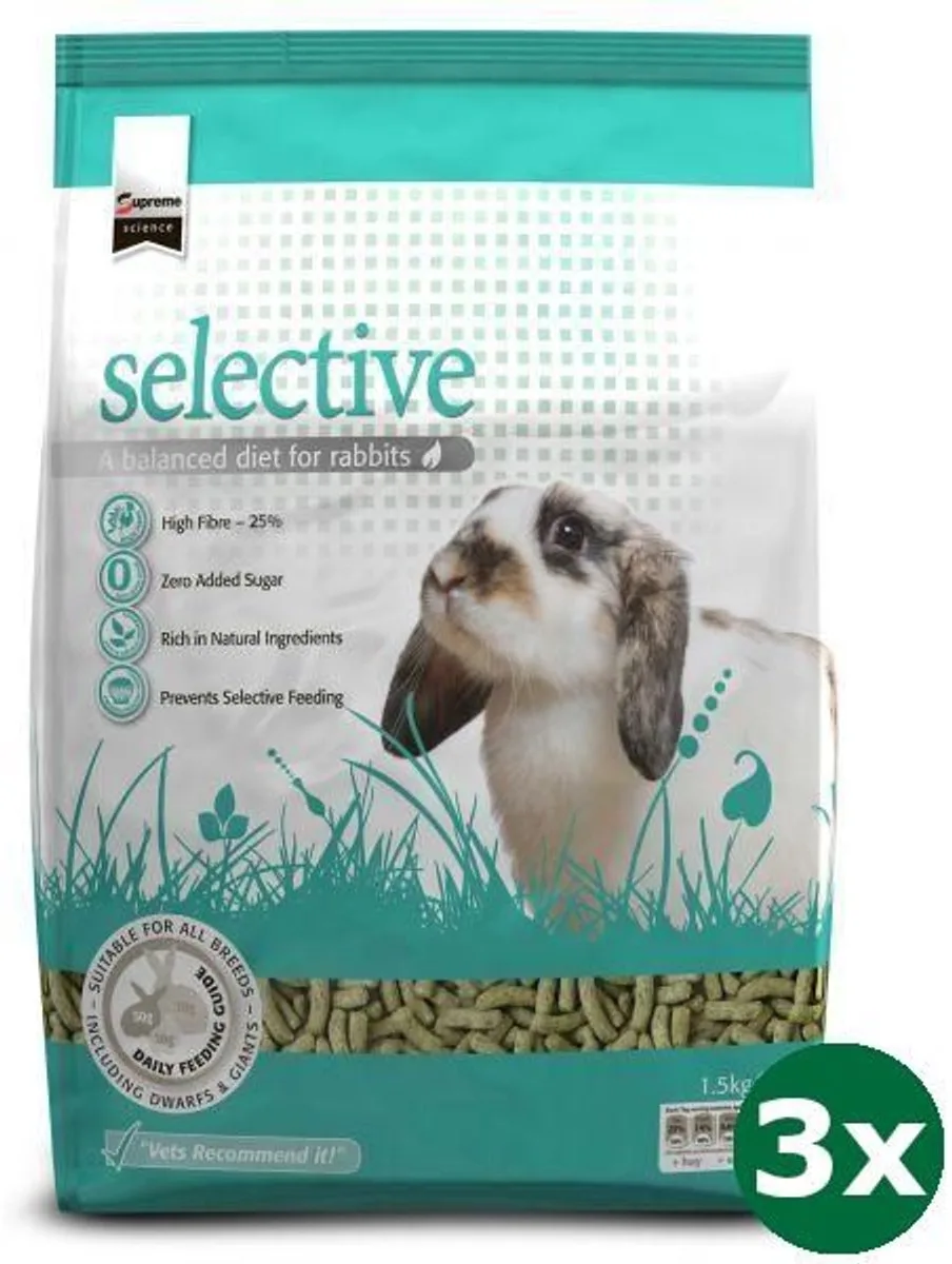 3x1,5 kg Supreme science selective rabbit de Supreme Petfoods – photo produit