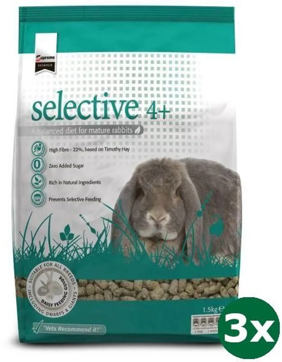 3x1,5 kg Supreme science selective rabbit mature de Supreme Petfoods – photo produit