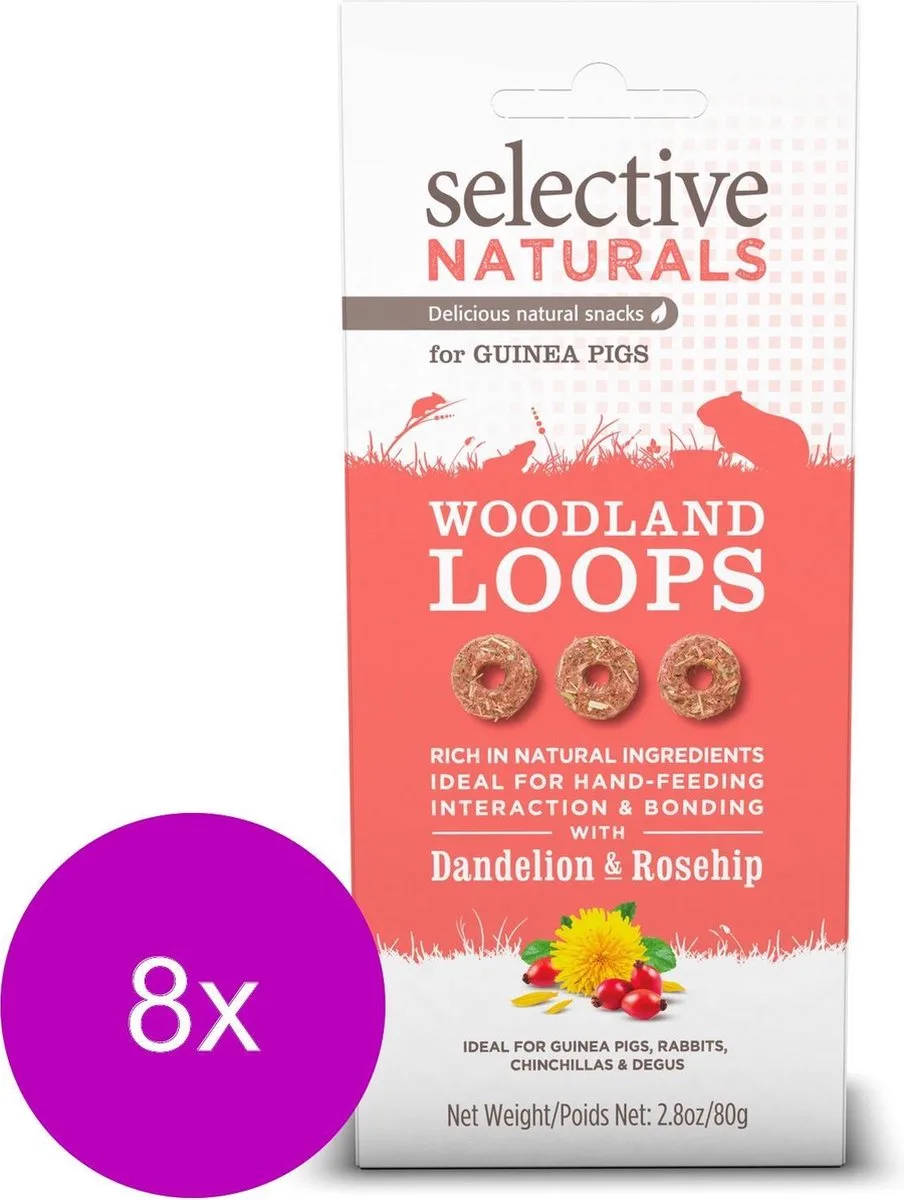 Naturals Woodland Loops - Knaagdiersnack - 8 x 80 g by Supreme Petfoods – product photo
