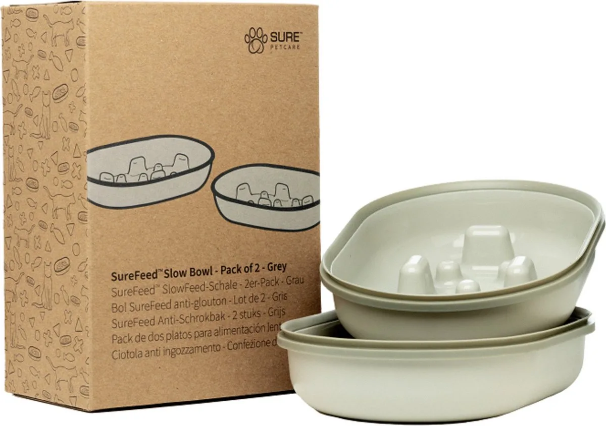 Anti-Schrokbak - Kattenvoerbak fra SureFlap i Grå – produktbillede