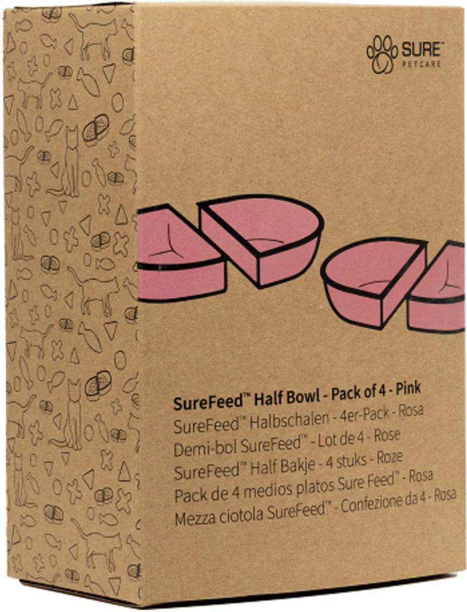 Half Bakje - Kattenvoerbak - Pink de SureFlap en Rose – photo produit