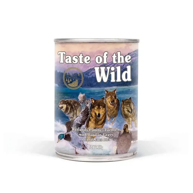 Volwassen Natte Voeding Eend Kwartel Doos 12x390g Hondenvoer de Taste of the Wild – photo produit