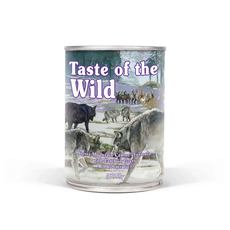 Volwassen Sierra Mountain Lamb Hondenvoer 12x390g Doos fra Taste of the Wild – produktbillede