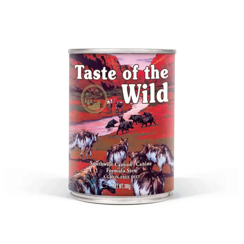 Volwassen Southwest Canyon Wild Zwijn Doos 12x390g Hondenvoer van Taste of the Wild – productfoto