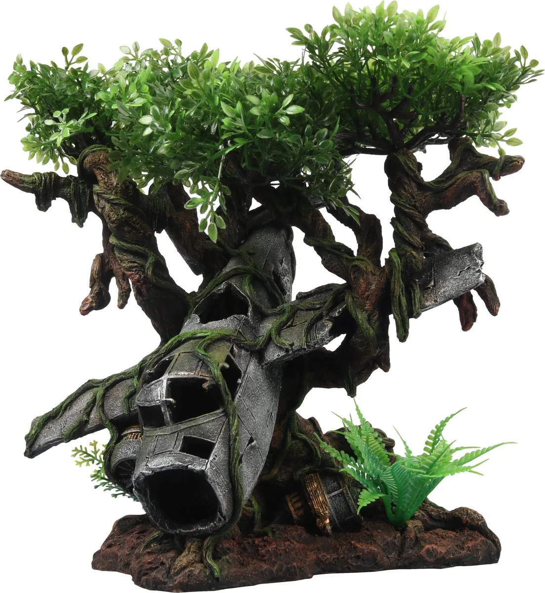 Aquariumdecoratie - Reptielen - Vliegtuigwrak Boom 26x24x27,5cm - 1st by Terra Della in Multicolour – product photo