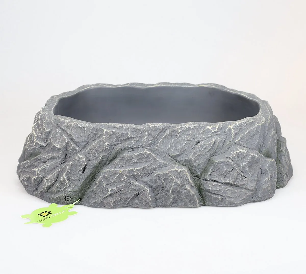 Big Bowl Badschaal - Waterbak voor Reptielen en Amfibieën met Treden - Maat L 41x30,5x11cm van Terra Della in Grijs – productfoto