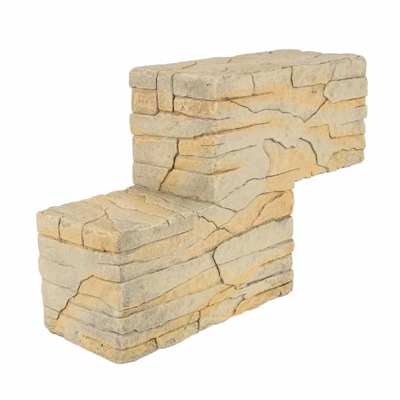 Bouwsteen Combo Rock 3 - Terrarium Decoratie in Zandrots-look - Combineerbaar - 28x9x18,5cm de Terra Della en Beige – photo produit