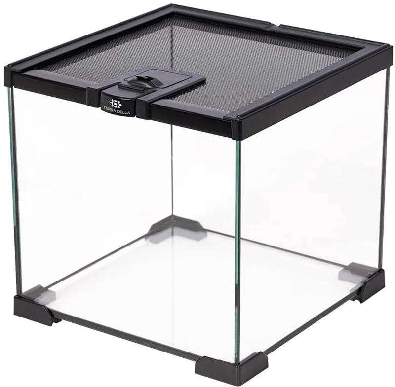 Glazen terrarium 20 x 20 x 20CM met waterdichte bodem en ventilatierooster by Terra Della in Transparent – product photo