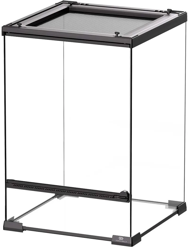 Glazen terrarium met ventilatierooster en voederluik 30x30x45CM by Terra Della in Transparent – product photo