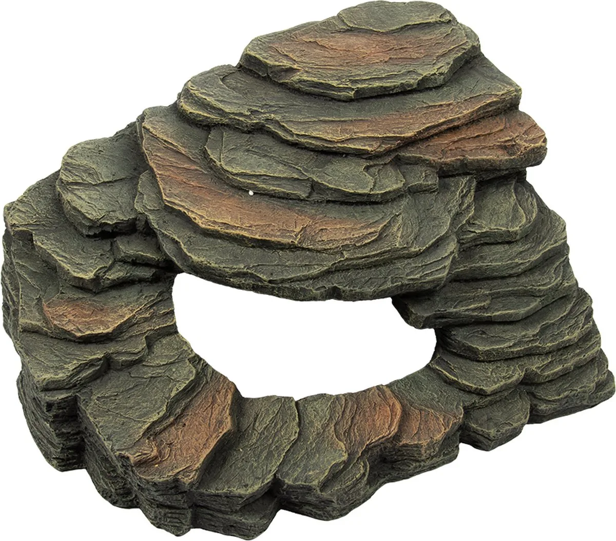 Hoeksteen 1 XL - Schuilplek Hoekdecoratie voor Reptielen - Rotsstructuur - 39x28x19,5cm van Terra Della in Grijs – productfoto