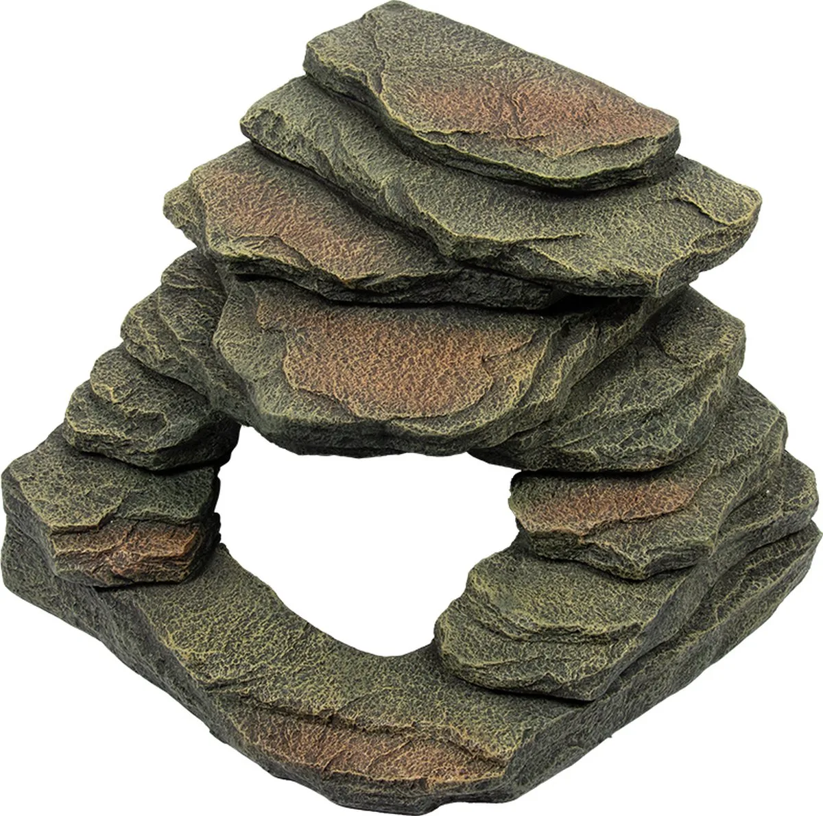 Hoeksteen 2 XL - Schuilgrot met Plateau voor Reptielen - Hoekdecoratie - Gifvrij - 33x33x24cm by Terra Della in Grey – product photo