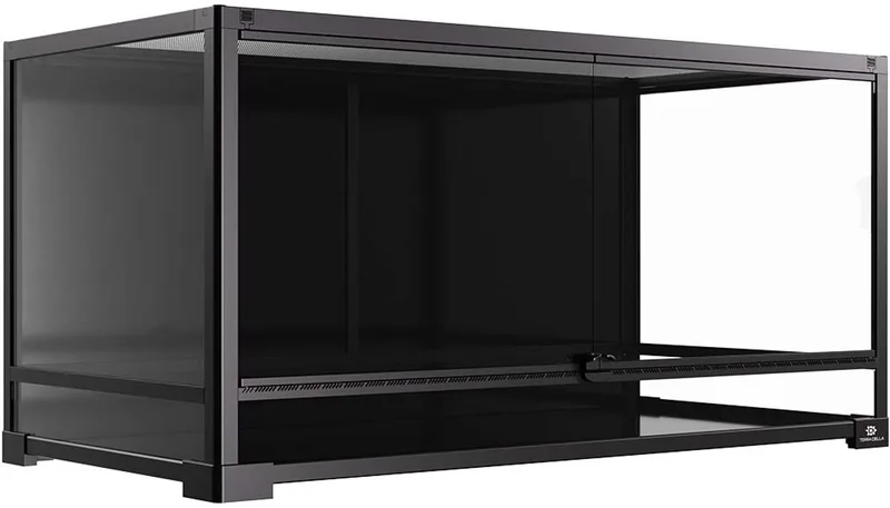 Knockdown terrarium 90 x 45 x 45CM met metalen bovenrooster en waterdichte bodem by Terra Della in Black – product photo