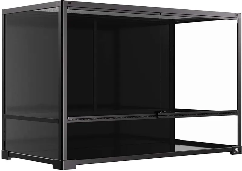 Knockdown terrarium 90 x 45 x 60CM voor reptielen, amfibieën en insecten de Terra Della en Noir – photo produit