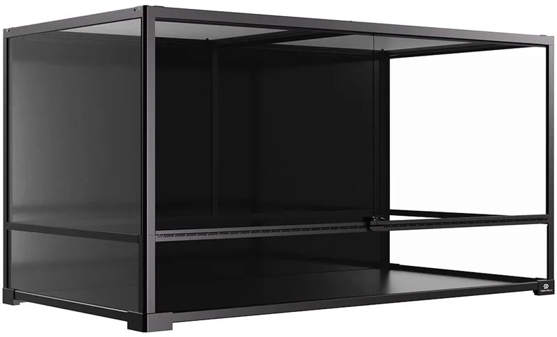 Knockdown terrarium glas 112 x 60 x 60CM voor reptielen, amfibieën en insecten de Terra Della en Noir – photo produit