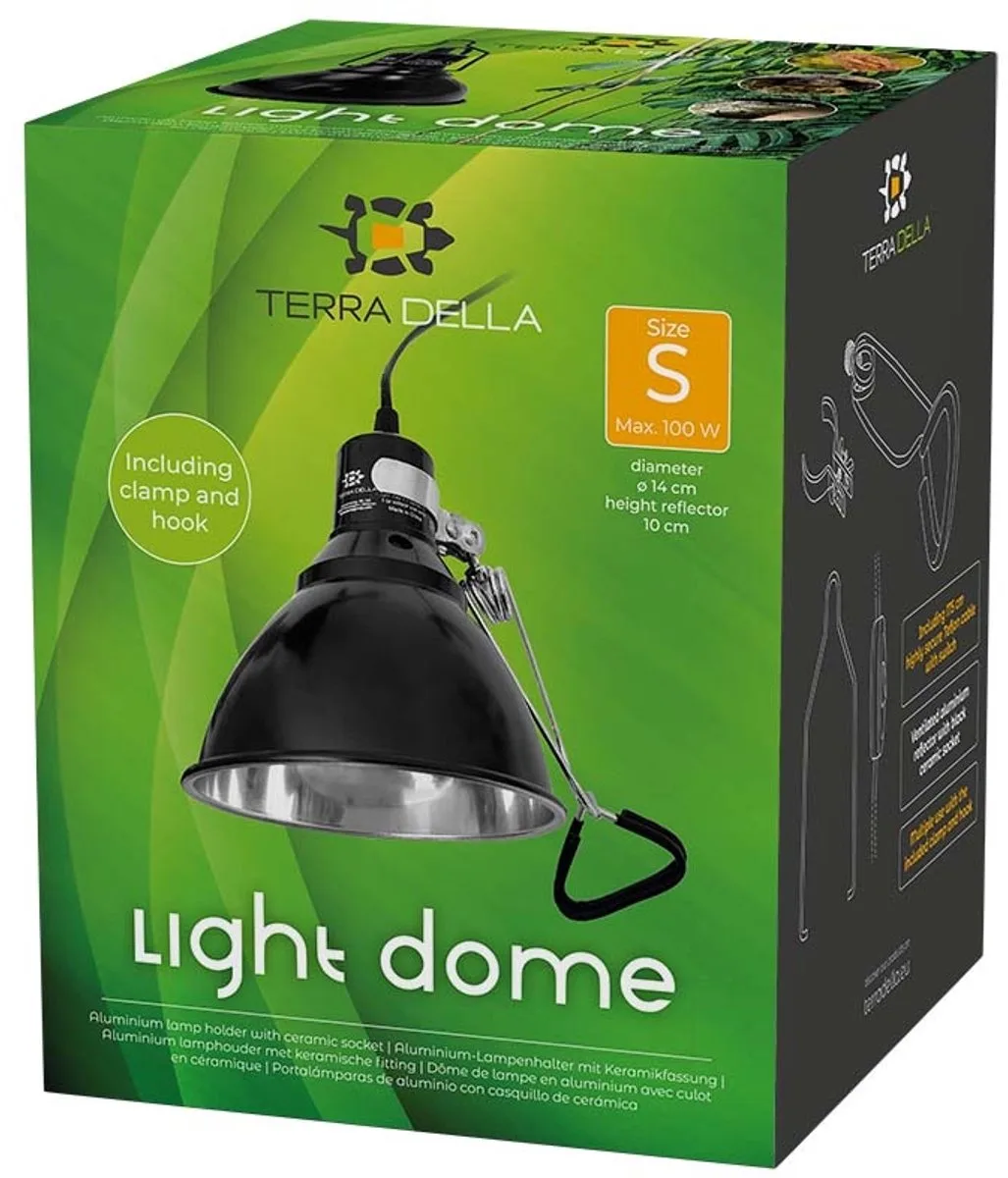 Lamphouder 14 cm | aluminium reflector | keramische fitting | 175 cm kabel Small - 14x14x10cm by Terra Della in Black – product photo