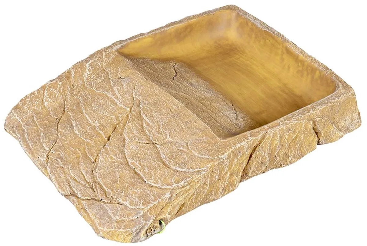 Schildpadschaal 29x22x4,5 cm drink en voerschaal voor schildpadden de Terra Della en Zandkleur – photo produit