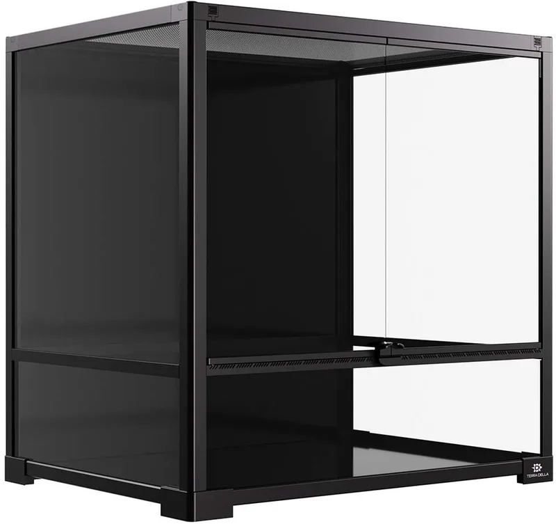 Terrarium Knockdown 60 x 45 x 60CM glazen terrarium voor reptielen, amfibieën en insecten von Terra Della in Schwarz – Produktfoto