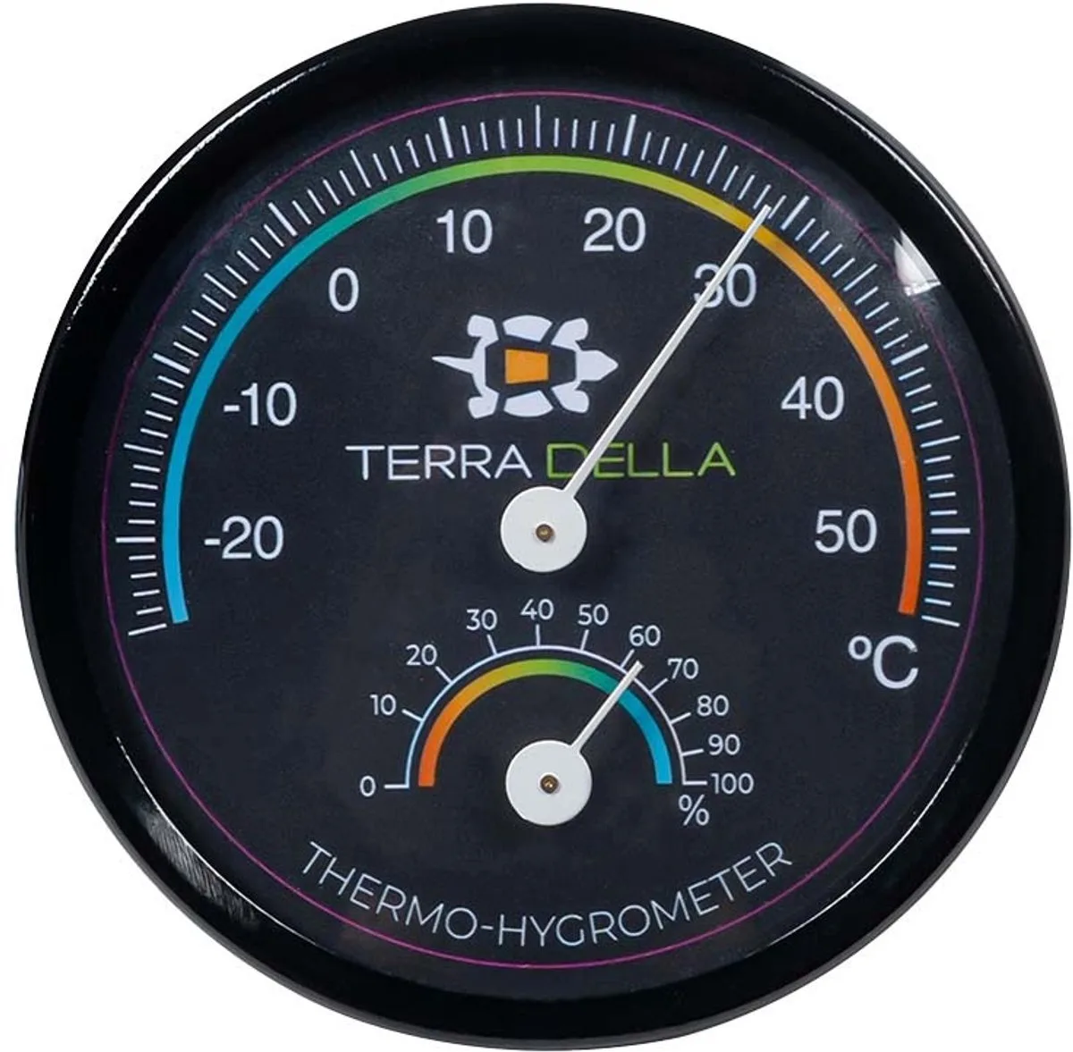 Thermo-hygrometer 7.5x7.5x1.5cm de Terra Della en Noir – photo produit