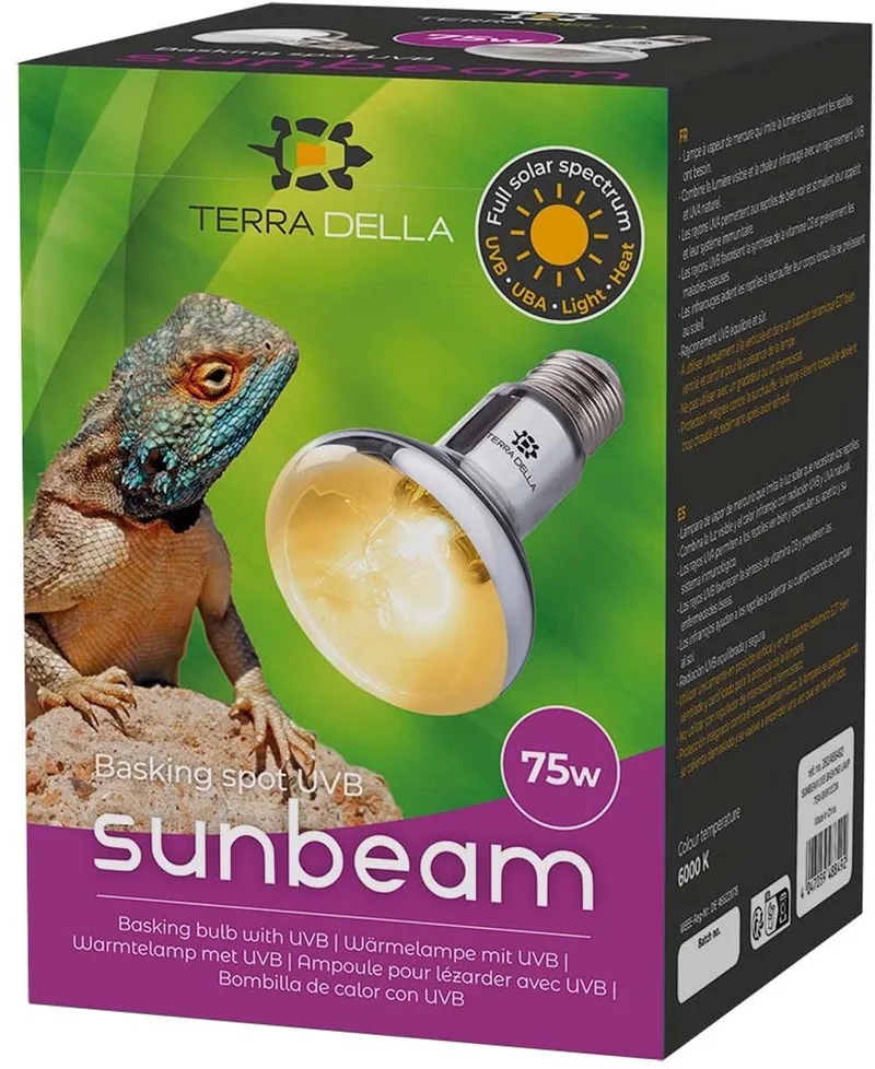 UVB zonnelamp voor reptielen | 75W 100W 125W 160W | UVA UVB en warmte 75 Watt by Terra Della – product photo