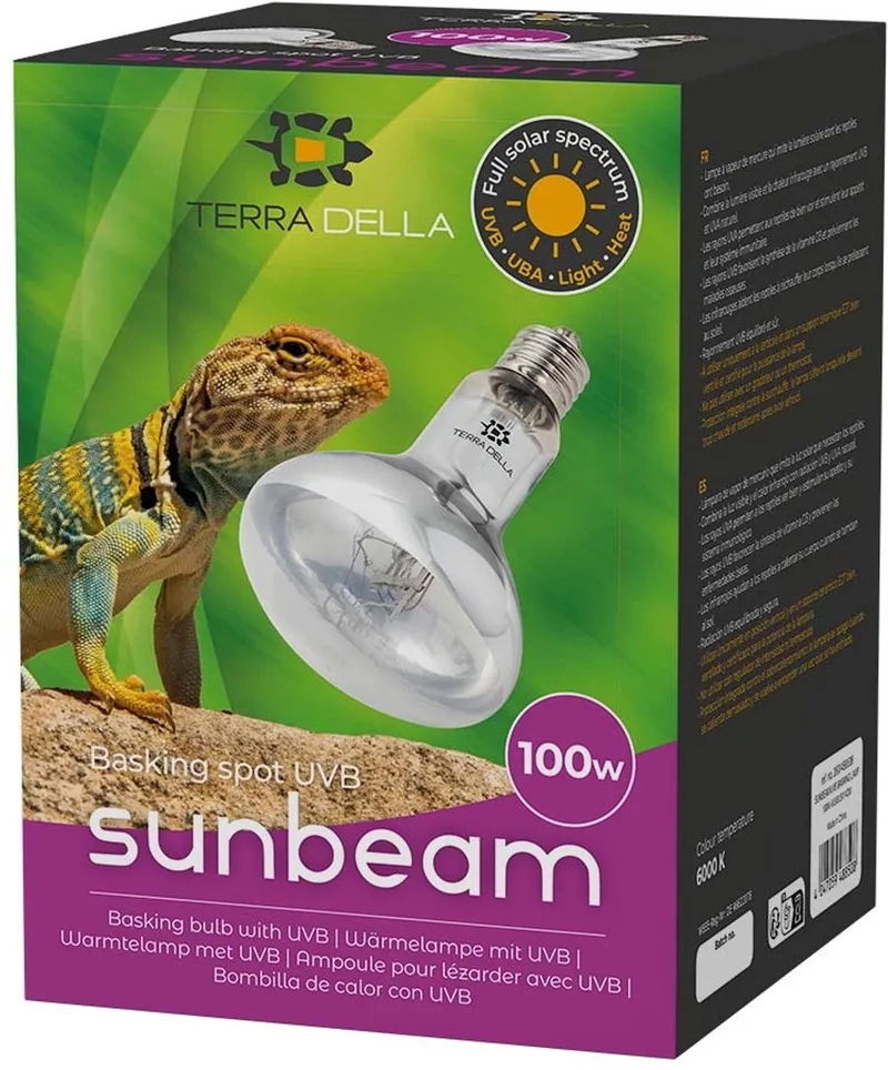 UVB zonnelamp voor reptielen | 75W 100W 125W 160W | UVA UVB en warmte 100 Watt de Terra Della – photo produit