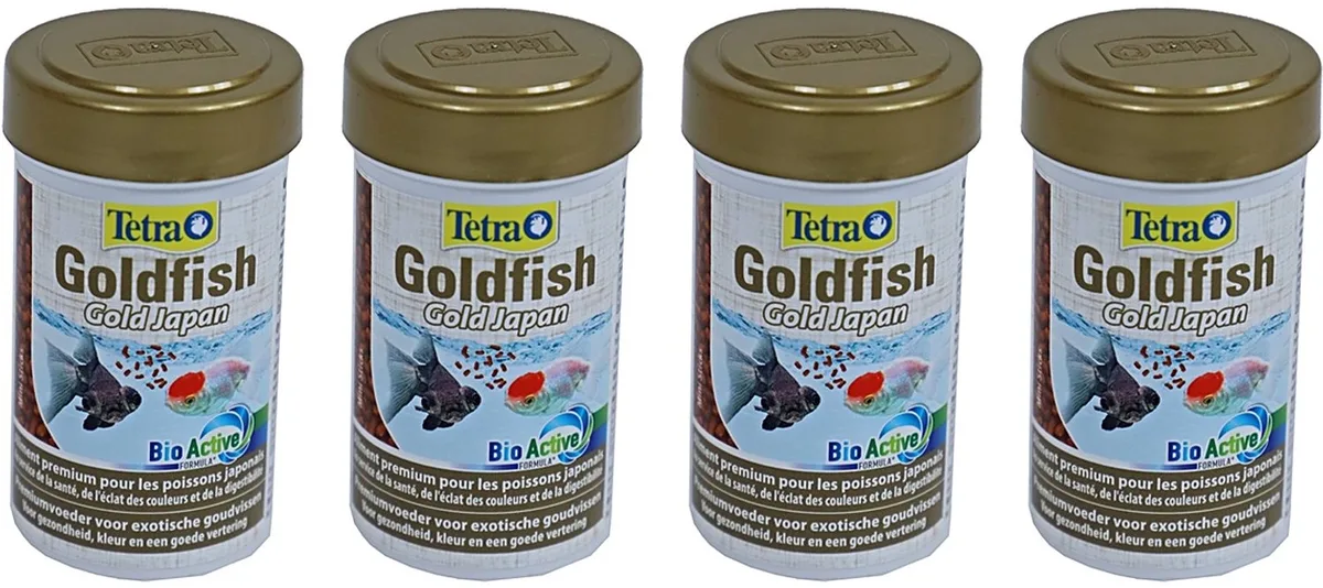 AnimIn Gold - Premium Goudvisvoer Spirulina Vlokken 100ml - 4 stuks - Multipack van Tetra – productfoto