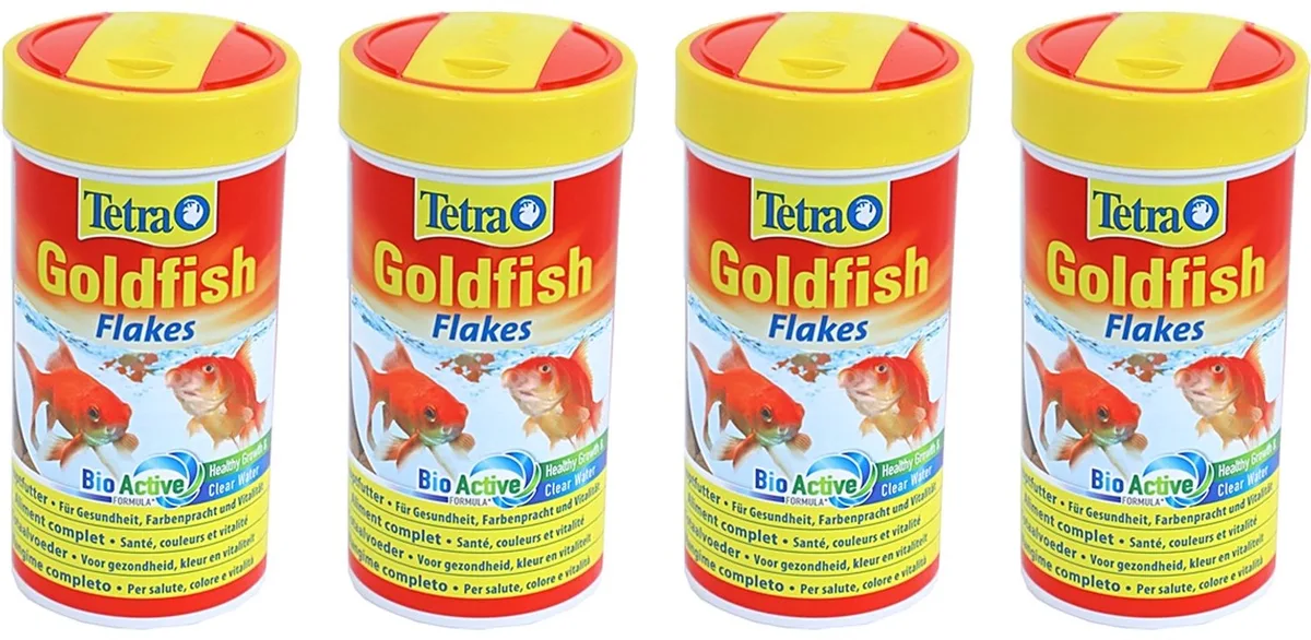 Goldfish Bio Active Vlokken - Koudwatervissen 250ml - 4 stuks - Multipack van Tetra – productfoto
