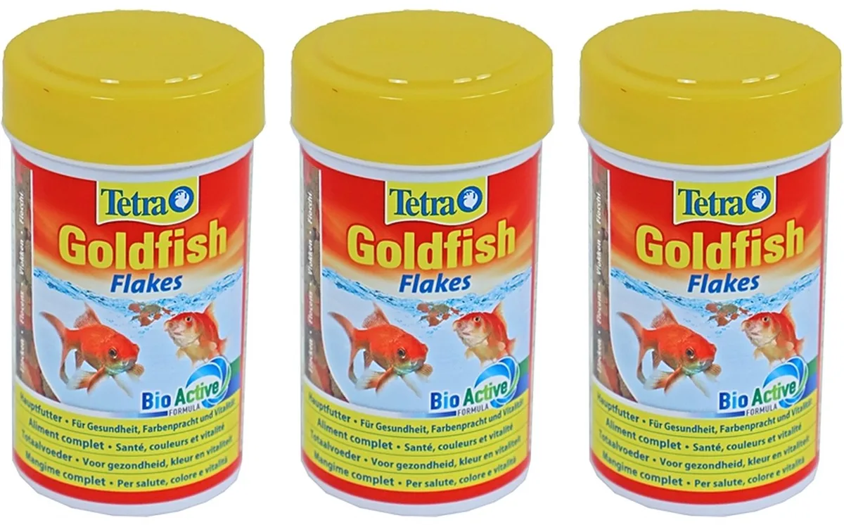 Goldfish Vlokken - BioActive Formule 100ml - 3 stuks - Multipack van Tetra – productfoto
