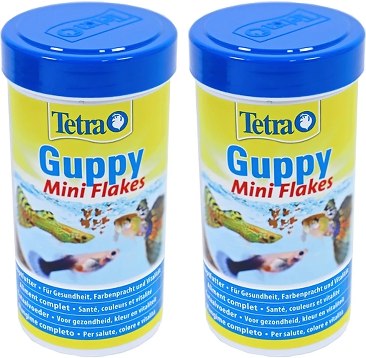 Guppy Visvoer Vlokken 250ml - Kleurversterker - 2 stuks - Multipack de Tetra – photo produit