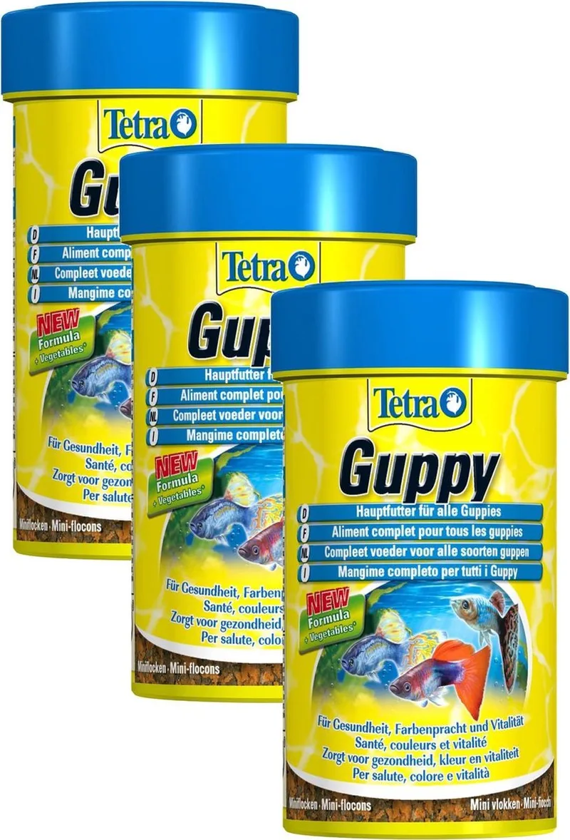 Guppy Visvoer Vlokken - Vissenvoer - 3 x 100 ml by Tetra – product photo