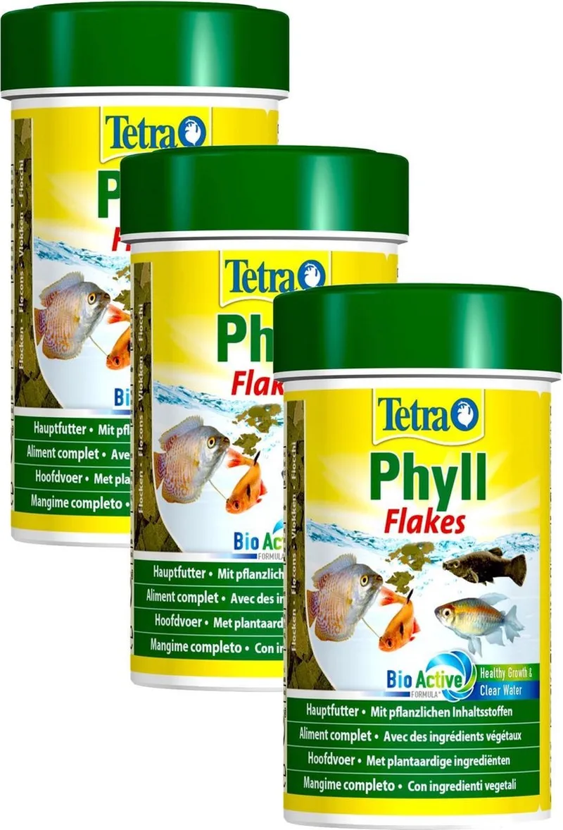 Phyll Visvoer Vlokken - Vissenvoer - 3 x 100 ml de Tetra – photo produit