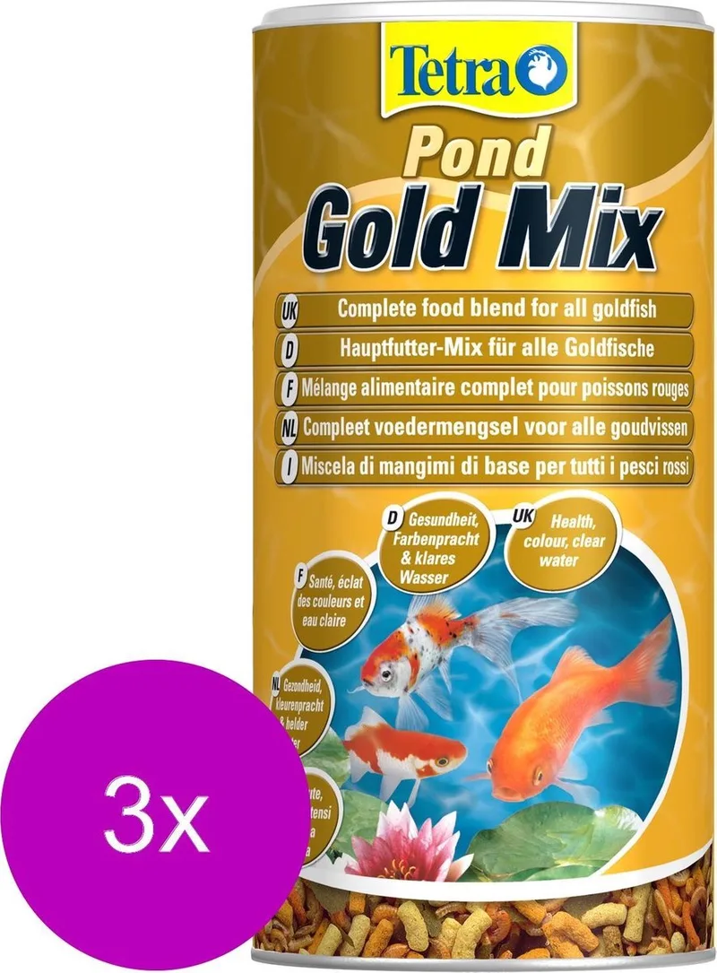 Pond Gold Mix Goudvissenvoer - Vijvervoer - 3 x 1 l de Tetra – photo produit