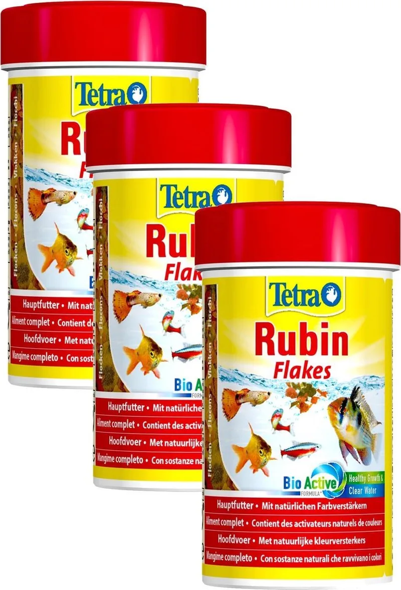 Rubin Visvoer Vlokken - Vissenvoer - 3 x 100 ml de Tetra – photo produit